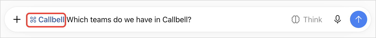 A question to Callbell in the ChatGPT message box